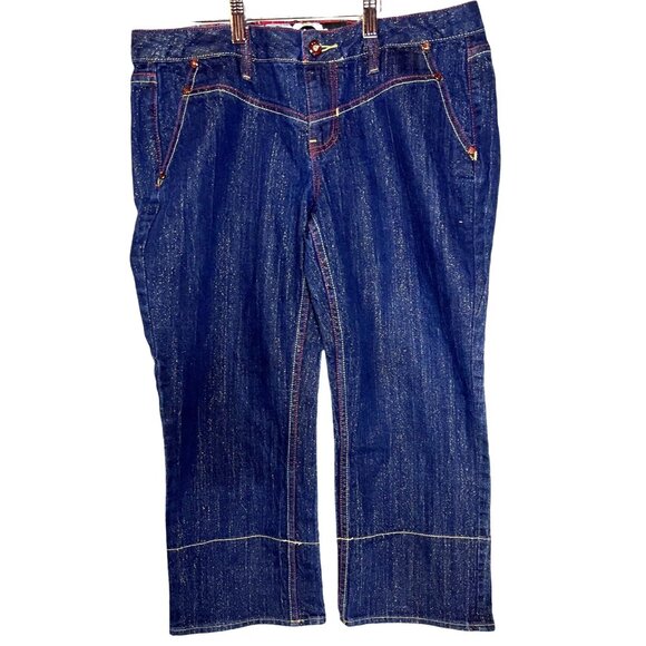Enyce Denim - Vintage Enyce Womens Denim Capri Jeans Size 13 With Colorful Stitch Details